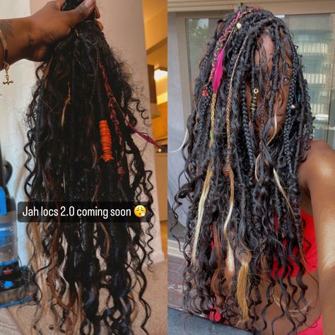 Large Boho Locs, Crystal Locs, Boho Loc Extensions, Real Boho Locs Black Women, Jah Locs, Fairy Locs, Mermaid Locs On Real Locs, Winter Hair Trends, Protective Style Braids