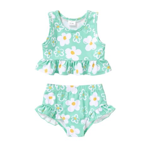 PRICES MAY VARY. ღ Material: swimsuit for toddler girls material is polyester, specially treated fabrics are softer, more comfortable, natural, skin-friendly and feel better. ღ Product traits: toddler bathing suits for girls, floral sleeveless tops with shorts, simple and stylish, your little girl wear it will be fashionable.And it is a great gift. ღ Occasion: baby girl bathing suit for swimwear, beach play, vacation. ღ Suitable for：baby girl bathing suits, perfect for newborn girl swimsuit 0-3 Toddler Bathing Suits, Cheap Bathing Suits, Striped Swimwear, Toddler Swimsuits, Baby Swimsuit, High Waisted Bathing Suits, Swimsuits Outfits, Cute Bathing Suits