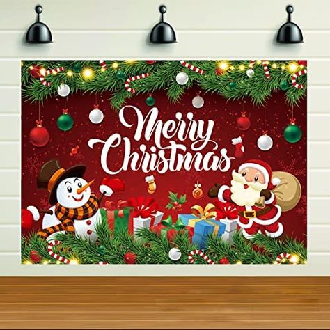 New Year Notice Board Decoration, Christmas Backdrop Ideas Backgrounds, Christmas Banner Design, Christmas Party Background, Merry Christmas Photography, Decor For Photography, Christmas Board Decoration, Merry Christmas Backdrop, Colour Paper Flowers