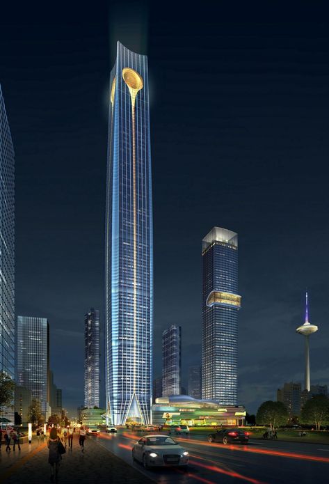 Architecture Futuristic, Skyscraper Design, Tallest Building In The World, Shanghai Tower, Skyscrapers Architecture, Sci Fi Architecture, Urban Habitat, Modern Skyscrapers, Shenyang