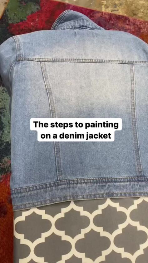 Can’t wait to share a new denim jacket I created with you later this week!!! Want to make your own? Grab my Art of Painted Denim Course via the Iink in my Bl0 and it’ll walk you through the step-by-step. #denimjacket #painteddenim #handpaintedjacket #paintedjeanjacket | TraceysFancy | Goldfrapp · Ooh La La (Single Version) Jean Jacket Back Design, Hand Painted Denim Jacket Art, Painted Jean Jacket Ideas, Jean Jacket Painted, Hand Painted Denim Jacket, Painted Denim Jacket, Paint Techniques, Custom Jeans, Painted Jeans