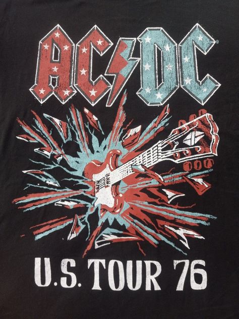 NWT - AC/DC "U.S. Tour 76" Retro Style Band Concert T-Shirt Adult SZ Medium $19.95 - PicClick Vintage Band T Shirts, Band Concert, Music Licensing, Concert T Shirt, Graphic Inspiration, Concert Tshirts, Vintage Band, Retro Music, Tour Shirt