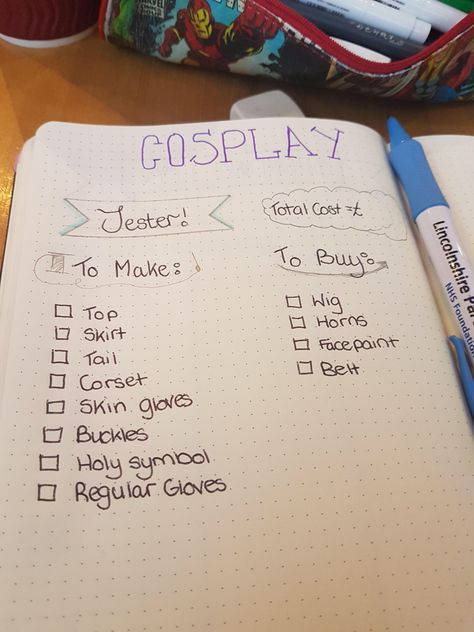 Cosplay Planner, Planner Journal, Journal Planner, Face Painting, Sewing Hacks, Cosplay Costume, Cosplay Costumes, Craft Projects, Sewing Patterns