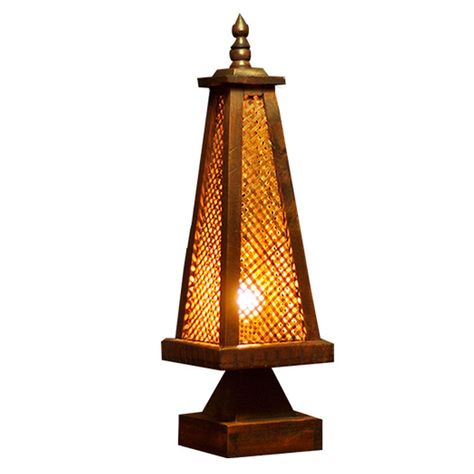 Rattan Desk, Lamp Wood, Table Lamp Wood, Thai Style, Style Table, Desk Light, Desk Lamps, Table Style, Edison Light Bulbs