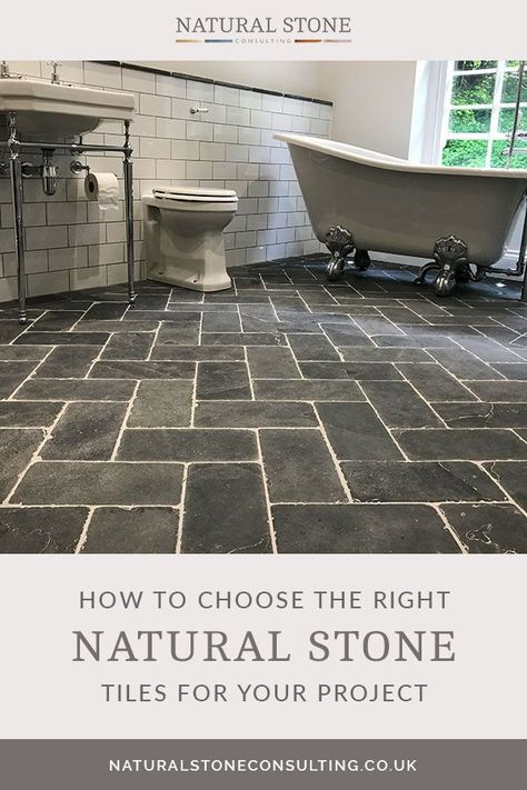 Herringbone Floor Tiles, Slate Bathroom Floor, Antique Stone Flooring, Stone Floor Bathroom, Slate Bathroom, Basalt Tile, Stone Tile Bathroom, Natural Stone Bathroom, Slate Tiles