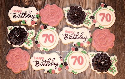 70th Cookies Decorated, 70th Birthday Cookies Decorated, 70th Birthday Cookies, Birthday Cookies Decorated, 70 Birthday, Birthday Women, Cookies Ideas, Happy 70 Birthday, Cedar Rapids Iowa