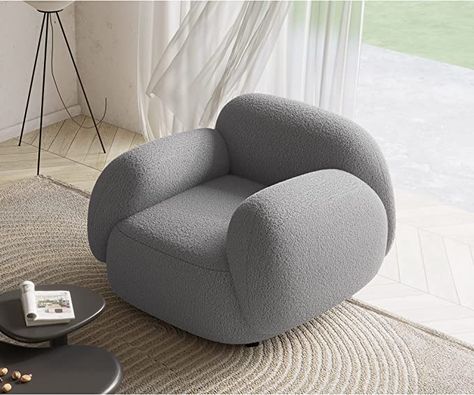 Accent Chair For Bedroom, Chair For Bedroom, Grey Accent Chair, Armchair Bedroom, Comfy Accent Chairs, Chair Design Wooden, Modern Accent Chair, Library Decor, Modular Sectional Sofa