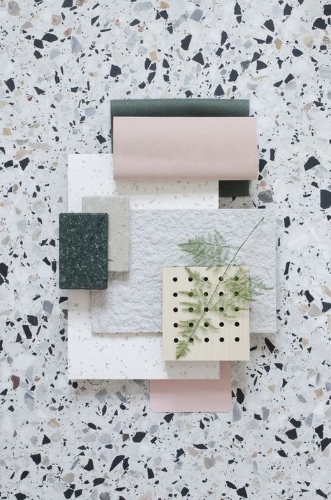 10 Interior Design Color Palettes You Must See - decor8 Terrazzo Wall Bathroom, Color Palette Interior Design, Mood Board Interior, Material Board, Different Materials, Interior Design Color, Material Palette, Mood And Tone, Mood Board Inspiration