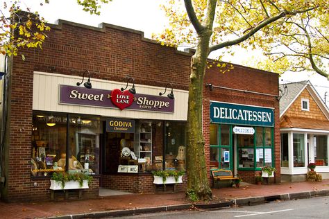 The heart of the North Fork universe, Love Lane in Mattituck, is a bastion of local businesses and small-town shopping mecca. Small Town Appalachia, Small Town Market, American Small Town Aesthetic, Small Town House Aesthetic, Small Town Grocery Store, Small Town Shops, North Fork Long Island, American Town, Bloxburg Town