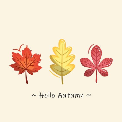 Vector autumn leaves illustration vector | Premium Vector #Freepik #vector #fall-season #fall #november #autumn Autumn Notion, Fall Handlettering, Fall Illustration Art, November Illustration, Fall Leaves Illustration, Fall Leaves Images, Autumn Leaves Illustration, Fall Motifs, Fall Lettering