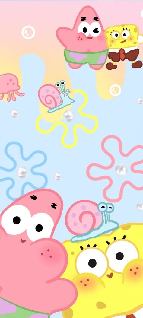 Cute Wallpapers Spongebob, Funny Pink Wallpaper, Wallpaper Whatsapp Iphone Aesthetic, Kids Wallpaper Ipad, Sponge Bob Wallpapers, Korean Phone Wallpaper, Kids Ipad Wallpaper, Background Spongebob, Sponge Bob Wallpaper