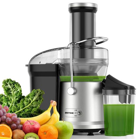 PRICES MAY VARY. 【1200W Full Copper Moyor】Centrifugal juicer is equipped with an upgraded 1200W high-speed full-copper motor, more efficient and powerful. The juicer machine can easily produce fruits and vegetables juices in just a few seconds, you can get 75% more juice and 60% more vitamins and minerals 【Whole Fruits & Vegs】Juicer unique 3" extra wide chute feed allows you to juice whole fruits and vegetables. Reduces your time on prep-cutting and post-cleaning 【Dual Speed Functions】"Low" is for soft fruits vegs, such as watermelon, oranges, strawberries, etc. "High" is for hard fruits vegs, such as apple, celery, carrot, kale, etc. "OFF" : The juicer can be stopped at any time and get the juice 【High Juice Yield】The combination of 304 stainless steel high density filter in the juicer an Centrifugal Juicer, Homemade Juice, Juicer Machine, Juice Extractor, Juice Cup, Vegetable Juice, Healthy Juices, Fresh Juice, Fruit And Veg