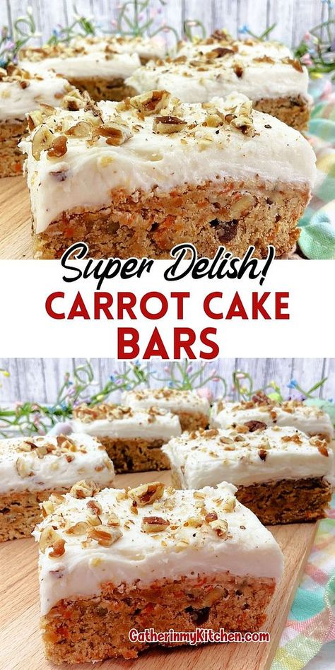 Perfect Carrot Cake, Carrot Cake Bars Recipe, Carrot Cake Dessert, Easy Easter Recipes, Bars With Cream Cheese, Carrot Cake Bars, Easy Carrot Cake, Best Carrot Cake, Recipes Cake