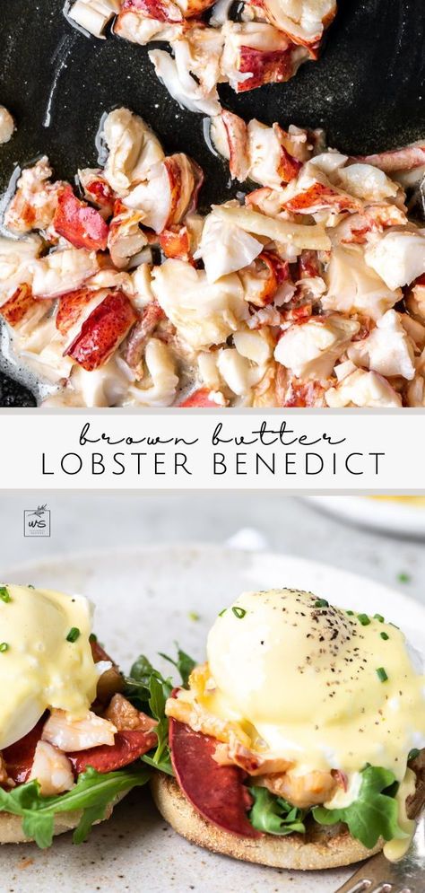 Seafood Eggs Benedict, Lobster For Breakfast, Lobster Benedict Recipe, Seafood Breakfast Ideas, Lobster Eggs Benedict, Best Eggs Benedict Recipe, Seafood Benedict, Lobster Breakfast Recipes, Seafood Breakfast Recipes