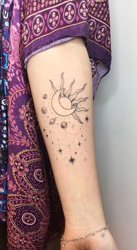 Kids Tattoo, God Tattoo, Tato Minimal, Astrology Tattoo, Tattoo Sleeves, Sun Tattoos, Sleeve Ideas, Feminine Tattoo, Foot Tattoo