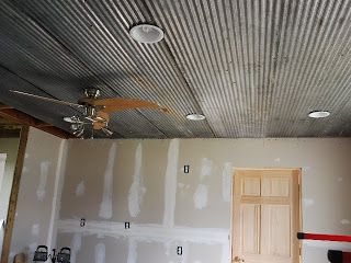 galvanized ceiling | have galvanized barn roof tin on my ceiling could you take it down ... Barn Tin Ceiling, Man Cave Ideas Cheap, Tin Ceilings, Barn Tin, Corrugated Tin, Barn Siding, Home Bar Accessories, Old Barn Wood, Basement Ceiling