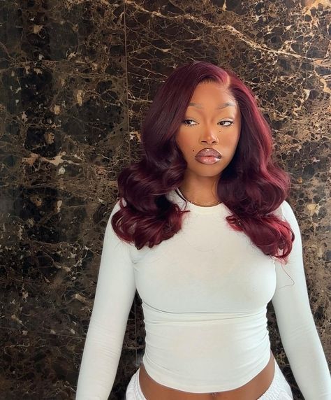 Short Burgundy Hair, Frontal Wig Hairstyles, Red Hair Inspo, Red Wig, Red Wigs, Hair Laid, Burgundy Hair, Hair Life, Hair Inspiration Color