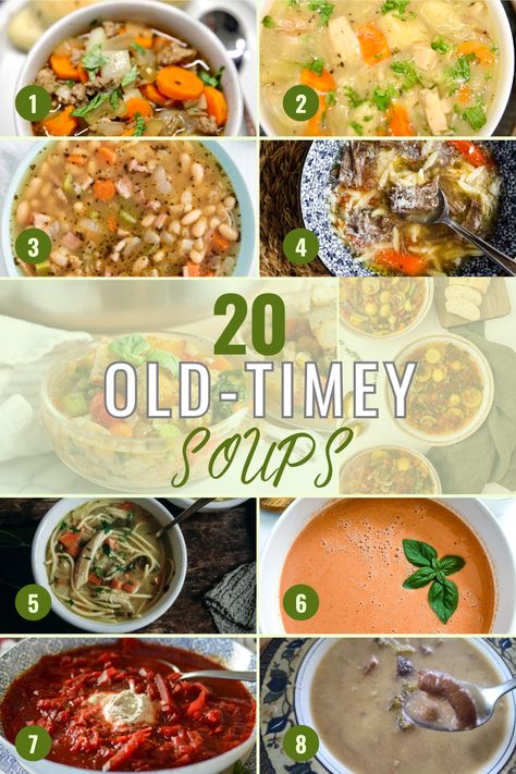 These old-fashioned soups will warm you up and make you feel loved and cherished. These old-fashioned soup recipes are a perfect dinner recipe and a perfect soup recipe and are perfect comfort food recipes. All Day Soup Recipes, Easy Comfort Food Dinners, Roaring 1920s, Homemade Soup Recipe, Comfort Food Recipes Dinners, Comfort Food Recipes, Perfect Dinner, Easy Comfort Food, Hot Soup