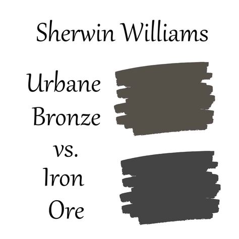 Are you on the fence trying to decide between Sherwin Williams Urbane Bronze vs Iron Ore? Never fear, I have a full comparison of both colors to help you decide which is best for your Sherwin Williams Iron Ore Vs Urbane Bronze, Swiss Coffee And Iron Ore, Sherwin Williams Iron Ore Coordinating Colors, Urban Bronze Color Palette, Iron Ore Sherwin Williams Exterior, Sherwin Williams Urbane Bronze, Urbane Bronze Sherwin Williams, Bronze Color Palette, Iron Ore Sherwin Williams