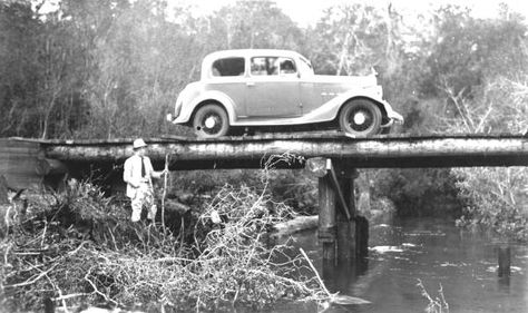 Florida Memory - CCC-rebuilt bridge L - Bay County, Florida Retro Florida, Florida Cracker, Florida History, Florida Pictures, Bay County, Panama City Florida, History Nerd, Old Images, Old Florida