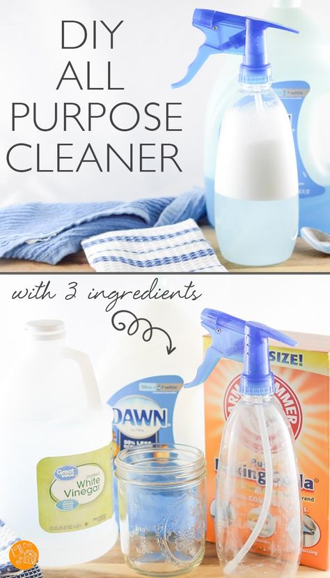 Make DIY all purpose cleaner with a few simple pantry staples! This makes a great homemade cleaner for the kitchen, bathroom, and all non porous surfaces. Love how easy this homemade cleaning spray is to make! All Purpose Cleaning Spray Diy, Homemade Cleaning Recipes How To Make, Viniger Cleaning Spray Diy, How To Make Multi Purpose Cleaner, Diy Kitchen Disinfectant Spray, Diy Cleaning Products Recipes How To Make, Cleaning Spray Diy Vinegar, Diy Cleaning Products All Purpose, Bathroom Cleaning Spray Diy