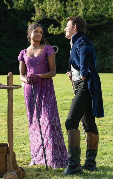 Kate Sharma Dress, Kate Sharma And Anthony Bridgerton, Bridgerton Dresses, Anthony B, Kate Sharma, Anthony Bridgerton, Regency Era Fashion, Regency Dress, Tv Fashion