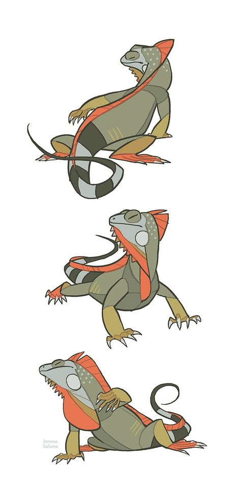 Studies - Iguana by oxboxer on deviantART Drawing Challenges, Animal Study, 캐릭터 드로잉, Creature Concept Art, Animal Sketches, Creature Concept, Lizards, Character Design References, Httyd