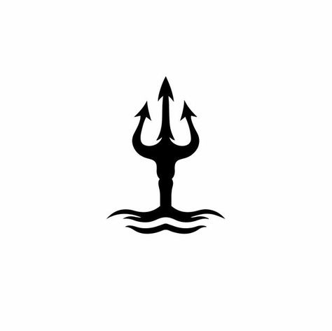 Poseidon Trident Tattoo For Men, Neptune Trident Tattoo, Neptune Symbol Tattoo, Poseidon Trident Tattoo Design, Small Trident Tattoo, Trident Tattoo Feminine, Siren Symbol, Poseidon Trident Tattoo, Trident Tattoo Design