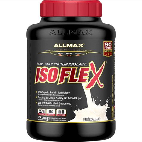 ALLMAX Nutrition - ISOFLEX - 100% Ultra-Pure Whey Protein Isolate - Unflavoured - 5 Pound: Amazon.ca: Health & Personal Care Best Whey Protein, L Tyrosine, Pure Protein, Weight Gainer, 100 Whey Protein, Whey Isolate, No Gluten, Whey Protein Isolate, Isolate Protein