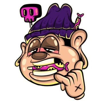 Sticker Design Ideas Graphics, Beanie Illustration, Illustrator Character Design, Cartoon Streetwear, Cartoon Logo Design, Cool Cartoon Drawings, Evil Skull Tattoo, Clothes Stickers, Logo Illustration Design