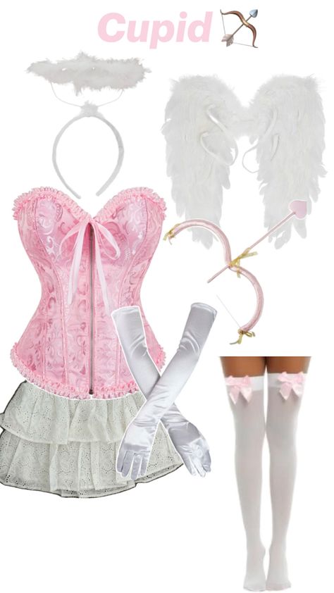 Pink And White Halloween Costume, Cute Easy Halloween Costumes, Cupid Costume, Corset Costumes, Duo Halloween Costumes, Character Inspired Outfits, Costume Inspo, Easy Halloween Costumes, Cosplay Ideas