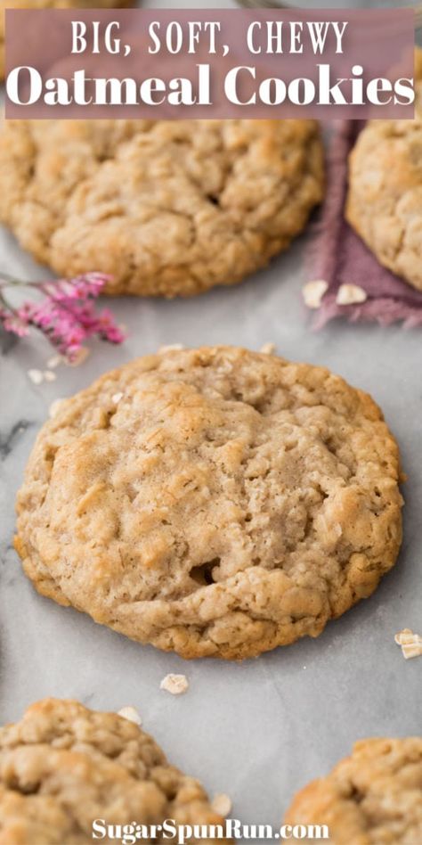 The best OATMEAL COOKIE Recipe! Soft and chewy cookies! This is an easy cookie recipe that is perfect for your Christmas cookie tray! Simple and delicious oatmeal cookies! #oatmealcookies #christmascookies #sugarspunrun Big Batch Oatmeal Cookies, Moist Oatmeal Cookies, Easy Oatmeal Cookies With Quick Oats 4 Ingredients, Oat Meal Cookies Recipes, The Best Oatmeal Cookies, Best Cookies Of All Time, Oatmeal Cookies Small Batch, Best Oatmeal Cookies Ever, Easy Oatmeal Cookies