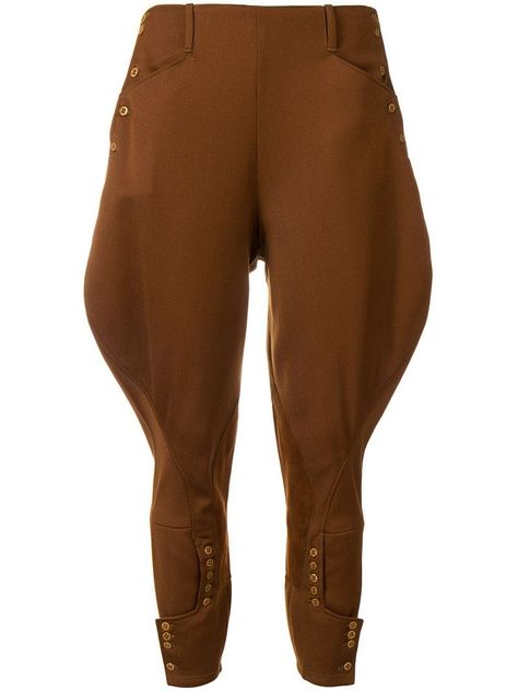 A.N.G.E.L.O. Vintage Cult 1950's sculpted jodhpur trousers - Brown Jodhpur Pants, 16th Century Fashion, Romeo Gigli, Designer Pants, Trousers For Women, Vintage Pants, Jodhpur, Nubuck Leather, 16th Century