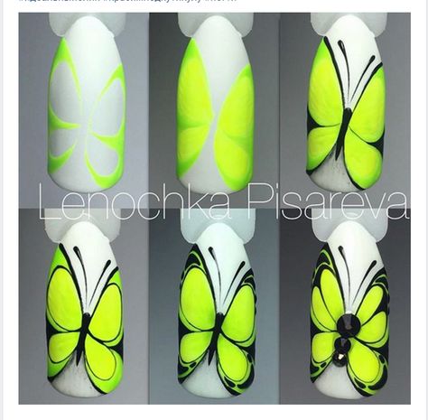 Butterfly Nail Designs, Animal Nail Art, Nail Art Techniques, Butterfly Nail Art, Nail Art Designs Videos, Get Nails, Butterfly Nail, Simple Nail Designs, Nail Art Galleries