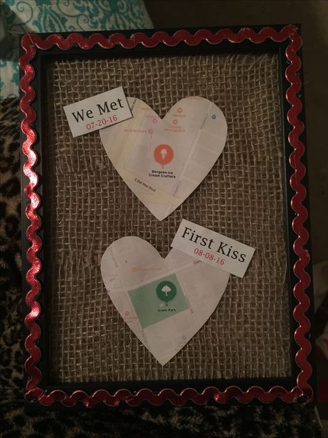 Location Gift For Boyfriend, Gift Ideas For Boyfriend First Meet, First Kiss Ideas Couple, Perfect First Kiss, Handmade Gifts For Gf, First Anniversary Gift For Boyfriend, Boyfriend Notes, Diy Valentine Gifts For Boyfriend, Kiss Gift