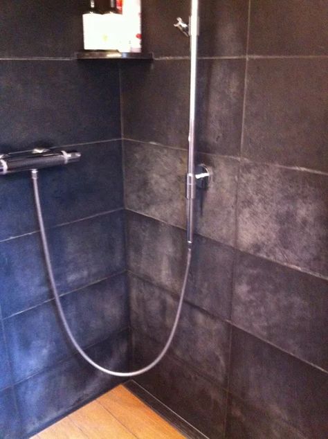 Slate Shower Tile, Stone Shower Walls, Black Slate Tiles, Slate Shower, Slate Tiles, Slate Wall, Painting Tile Floors, Painted Slate, Stone Shower