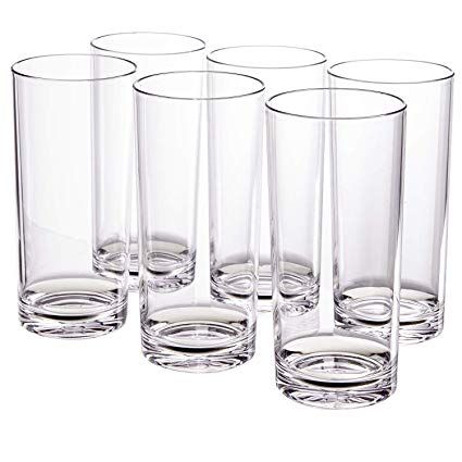 Classic 24-ounce Premium Quality Plastic Tumbler | set of 6 Clear Small Drinking Glasses, Drinking Glass Sets, Drinkware Sets, Plastic Glasses, Water Tumbler, Plastic Tumblers, Glassware Set, Drinking Glass, Dishwasher Racks