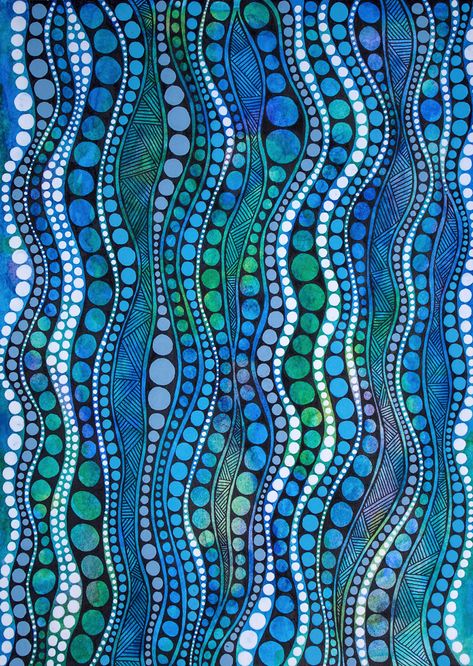 Pattern design on Behance Aboriginal Art Dot Painting, Aboriginal Patterns, Aboriginal Dot Art, Learn Watercolor Painting, Aboriginal Painting, Zen Doodle Art, Sharpie Art, Watercolor Ink, Dot Art Painting