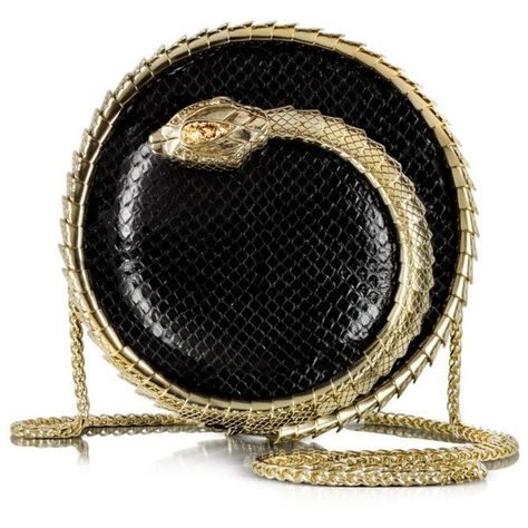 Roberto Cavalli Handbags Serpent Black Python Snake Sphere Clutch ($2,215) ❤ liked on Polyvore Funky Purses, Snake Bag, Python Handbags, Evening Clutches, Black Python, Snake Skin Handbag, Snakeskin Purse, Python Snake, Woven Handbags