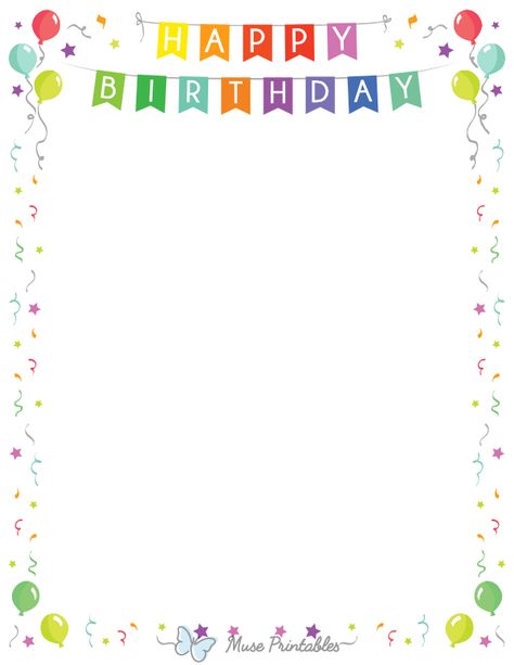 Portfolio Kindergarten, Kindergarten Portfolio, Writing Paper Printable Stationery, Free Printable Stationery, Birthday Greetings Friend, Happy Birthday Template, Page Borders, Birthday Wishes Cards, Printable Stationery