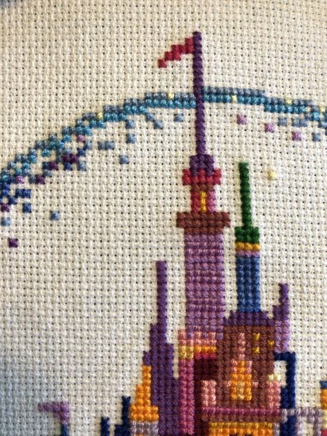 Disney Up Cross Stitch, Disney Castle Pixel Art, Castle Cross Stitch, Disney Castle Cross Stitch, Disney Castle Cross Stitch Pattern, Castle Cross Stitch Pattern, Shopping Humor, Framed Cross Stitch, Diy Friendship Bracelets Patterns