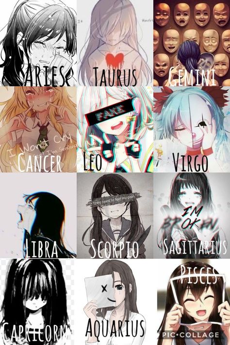 Anime Zodiac Signs, Zodiac Signs Animals, Zodiac Signs Pictures, Zodiac Sign Fashion, Zodiac Characters, Zodiac Signs Chart, Anime Zodiac, Zodiac Funny, Zodiac Signs Sagittarius