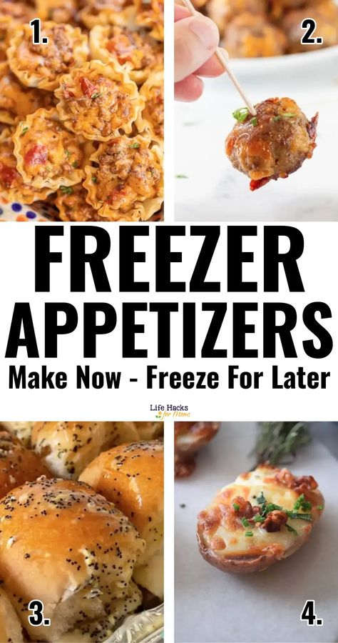 Freezer Appetizers, Freezable Appetizers, Salad Bites, Easy Make Ahead Appetizers, Best Freezer Meals, Frozen Appetizers, Make Ahead Appetizers, Appetizers For A Crowd, Appetizers Easy Finger Food