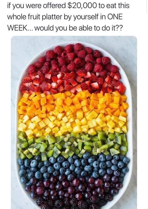 Rainbow Fruit Platter, Rainbow Fruit Platters, High Fiber Fruits, Fruit Pizza Sugar Cookie, Fruit Platter Designs, Fruit Platters, Resep Salad, Fruit Trays, Platter Ideas