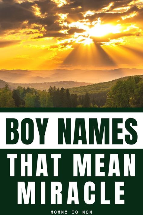 If you're looking for boy names that mean miracle or blessing, you’ve come to the right place! This list has 36 names meaning miracle or blessing for your baby boy. Names That Mean Miracle, Names Meaning Miracle, English Baby Boy Names, Black Boy Names, American Boy Names, Bible Meaning, Cute Boy Names, Boy Name Meanings, J Names