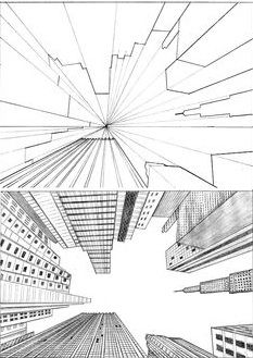 This is awesome but not very realistic.., good tips New York Perspective Drawing, City In Perspective, Sky Line, One Point Perspective, Seni Dan Kraf, Drawing Faces, Perspective Art, Perspective Drawing, Middle School Art