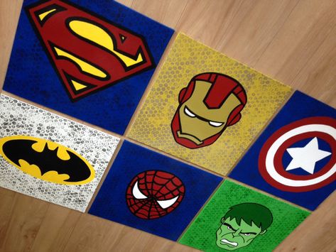 Superhero Canvas Super hero wall art handpainted by Avengers Painting Ideas On Canvas, Avengers Canvas Art, Superhero Wall Painting, Superhero Canvas Painting, Superhero Canvas Art, Superhero Canvas, Marvel Bedroom, Superhero Wall Art, Avengers Art