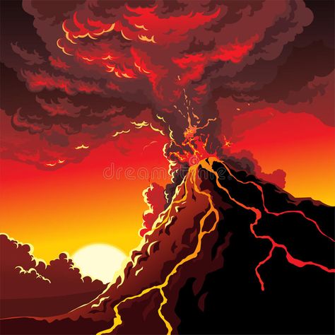 Volcano eruption. Illustration of big Volcano eruption , #Affiliate, #eruption, #Volcano, #big, #Illustration #ad Volcano Drawing, Volcano Pictures, Erupting Volcano, Volcano Eruption, Nature Drawing, Landscape Artwork, Landscape Drawings, Art Drawings Sketches, Volcano