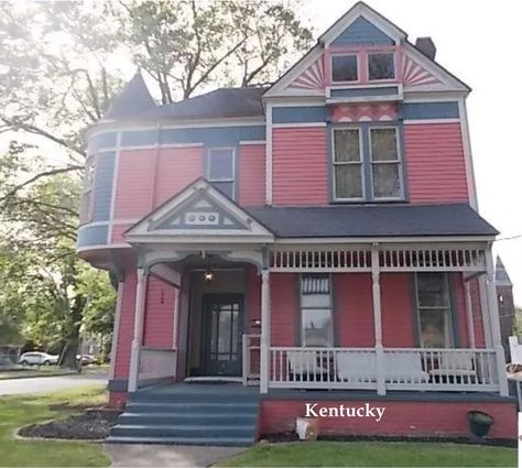 c.1890 Painted Lady in Kentucky $199,900 Painted Lady House, Old Houses For Sale, Gas Heating, Residential House, Window Frames, Decorative Trim, Architectural Features, Historic Home, Architecture Fashion