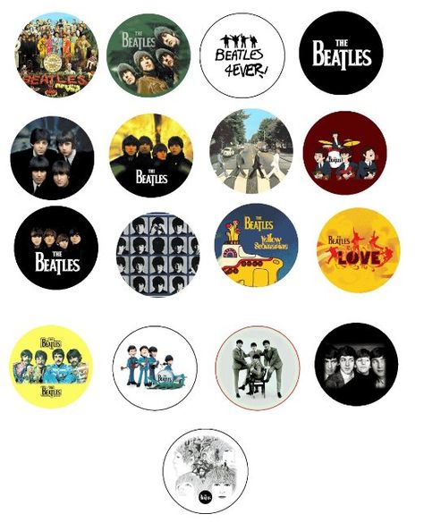 Set of 17 NEW Beatles One Inch Buttons / Pins Beatles Fashion, Beatles Party, Beatles One, Beatles Band, Beatles Love, Musician Art, Badge Template, Pin Button Badges, Beatles Art